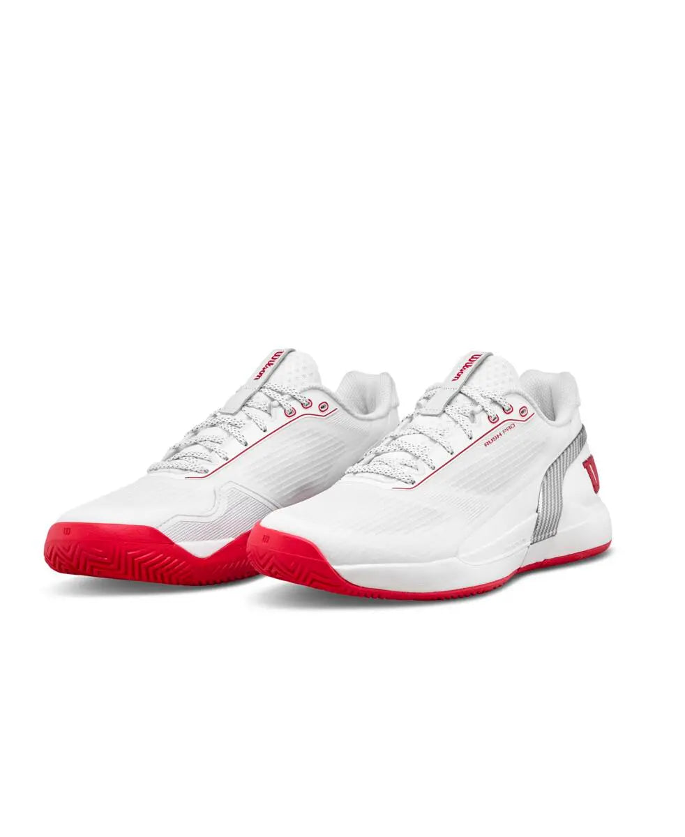 Sapatilhas Wilson Rush Pro 5 Homem Branco/Vermelho