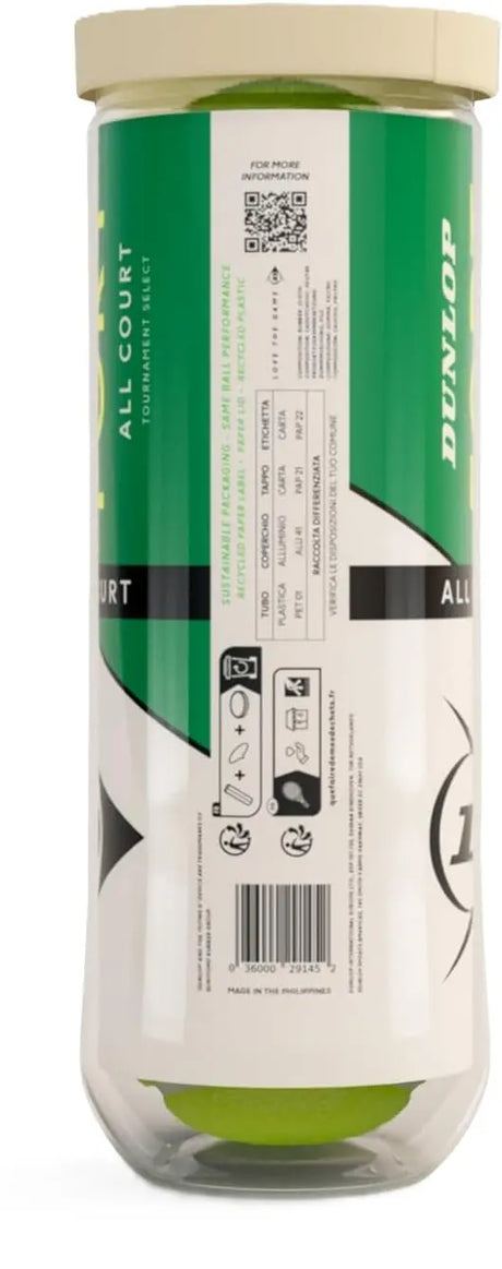 Pelotas Tenis Dunlop FORT ALL COURT B3 1 Bote de 3 pelotas