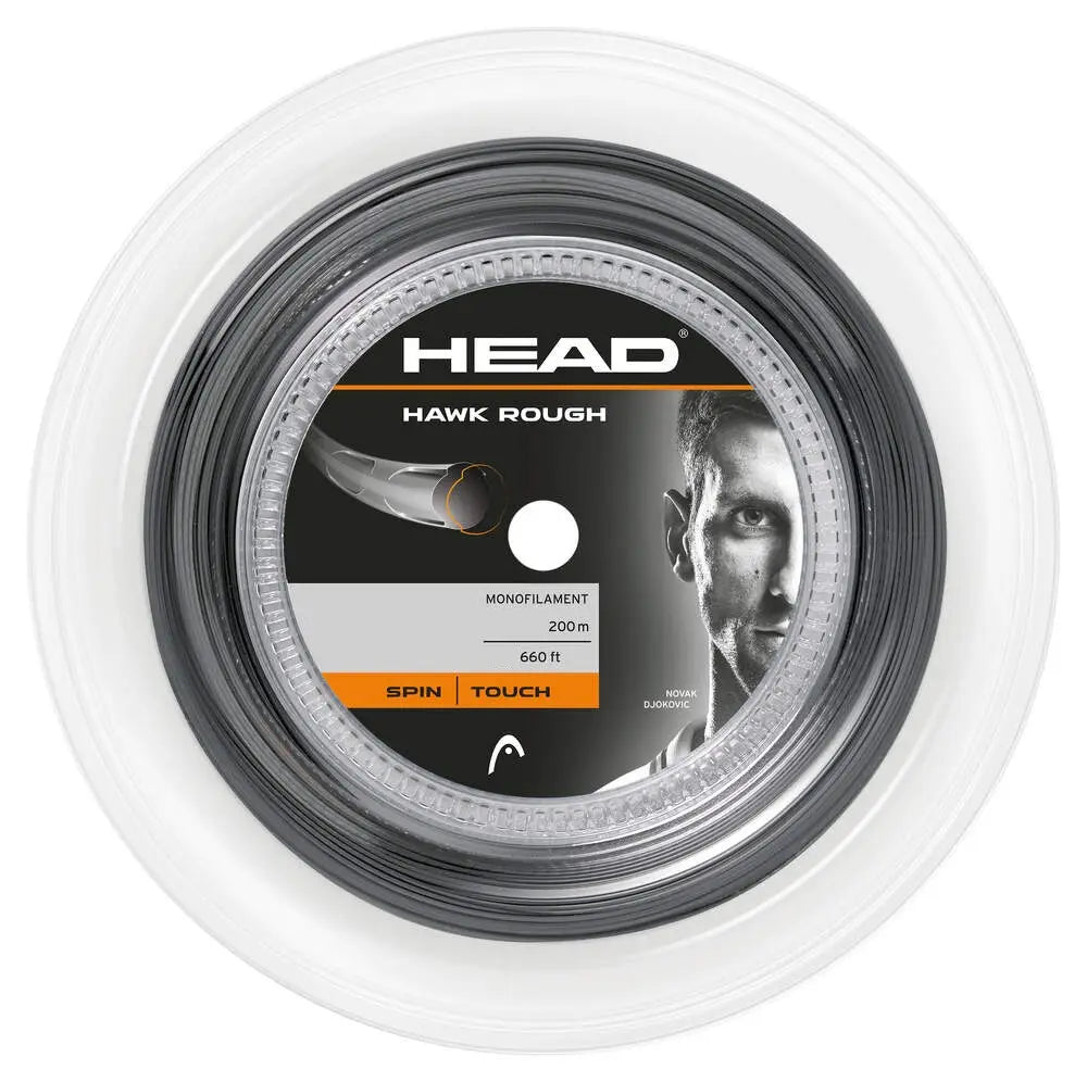 Corda de Ténis Head Hawk Rough Rolo 200M 1.30mm Antracite