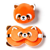 Almofada de Viagem com Máscara de Olhos Relaxeazzz Panda Vermelho