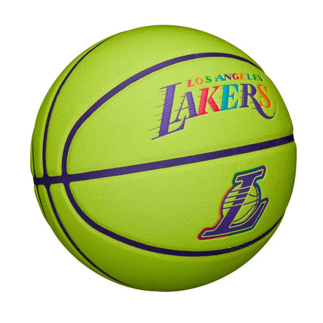 Balón Baloncesto Wilson Nba Team Los Angeles Lakers Talla 7 Verde Neón
