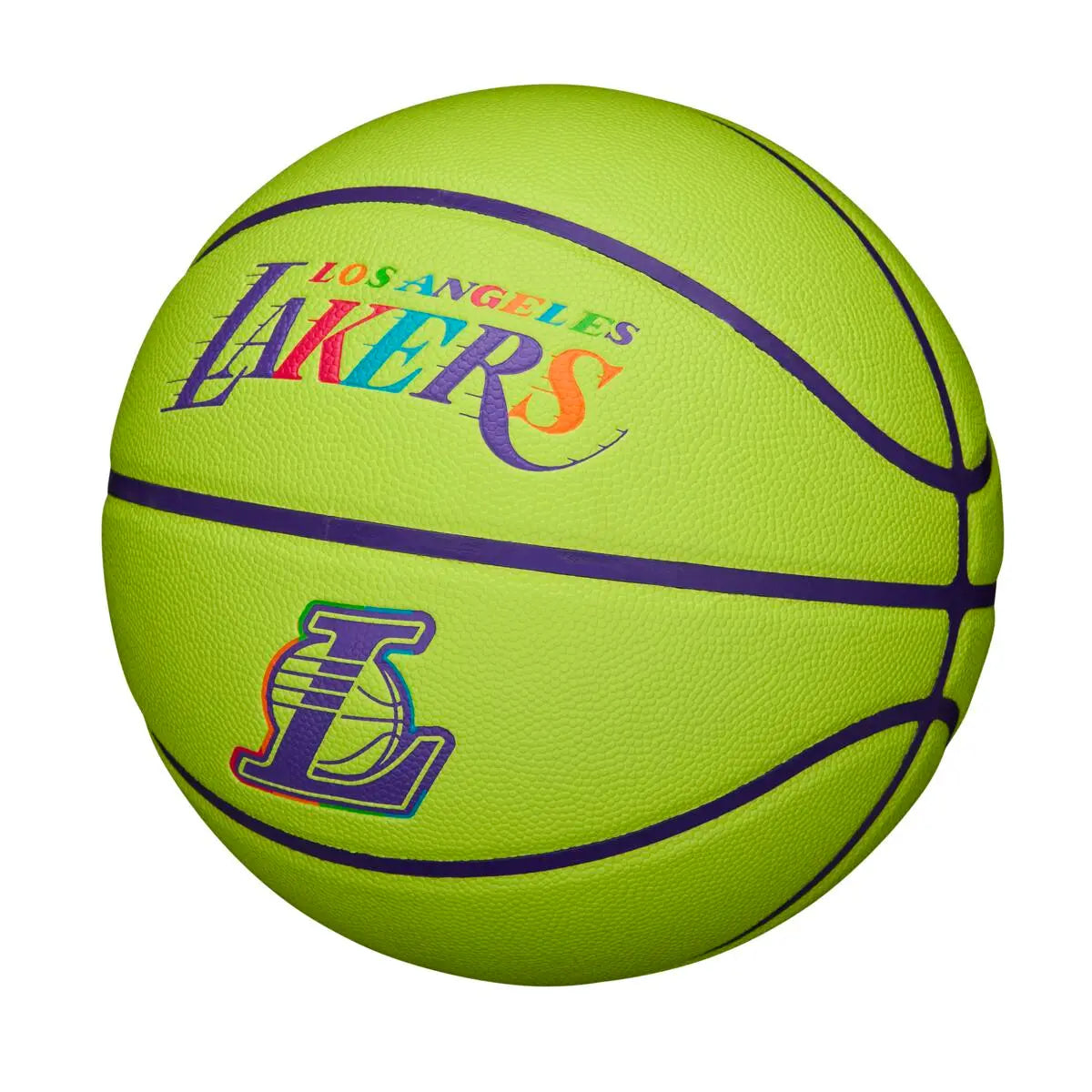 Basketball Ball Wilson NBA Team Los Angeles Lakers Size 7 Neon Green