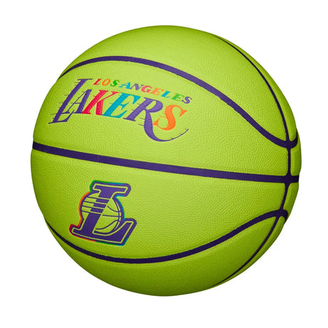 Balón Baloncesto Wilson Nba Team Los Angeles Lakers Talla 7 Verde Neón