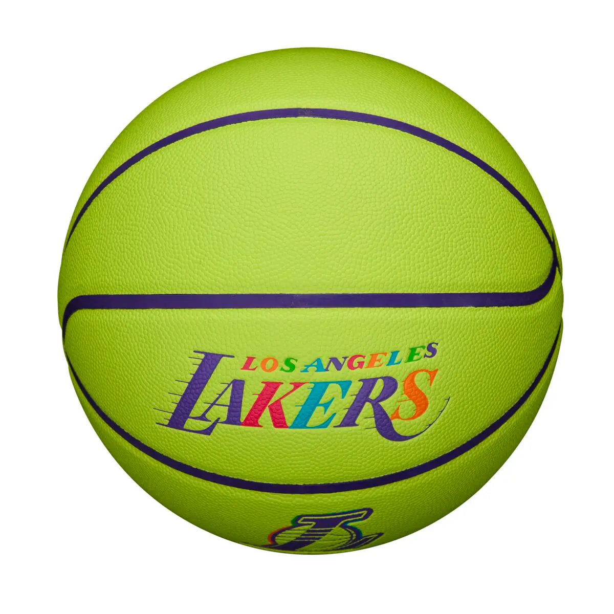 Basketball Ball Wilson NBA Team Los Angeles Lakers Size 7 Neon Green