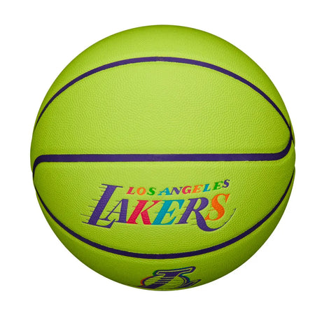 Balón Baloncesto Wilson Nba Team Los Angeles Lakers Talla 7 Verde Neón