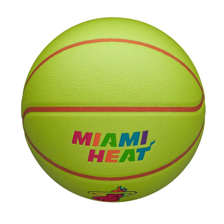 Balón Baloncesto Wilson Nba Team Miami Heat Talla 7 Verde Neón