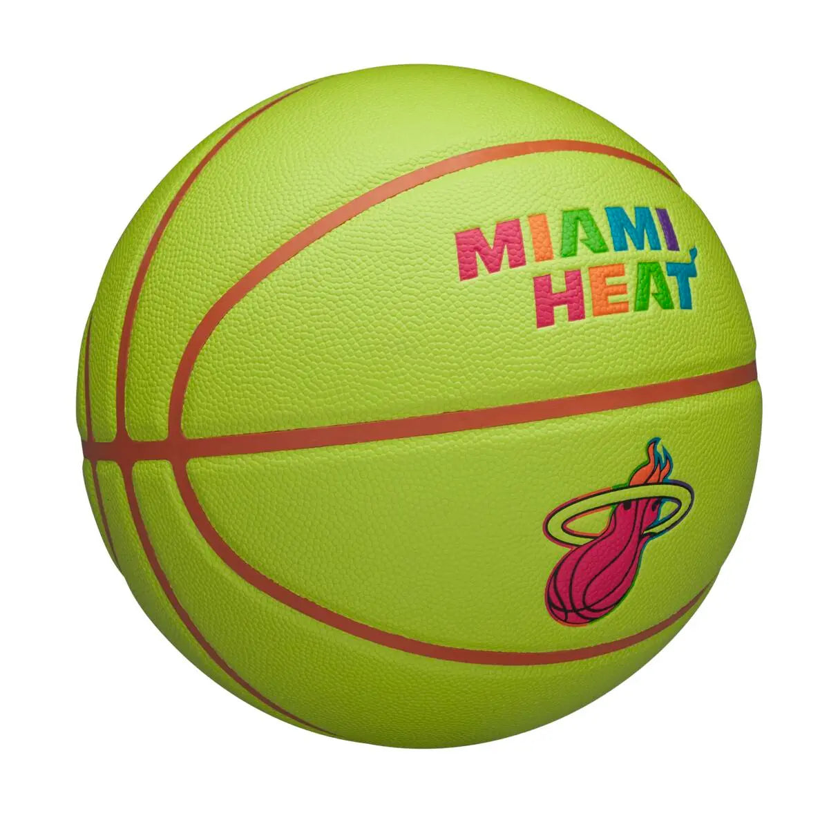 Balón Baloncesto Wilson Nba Team Miami Heat Talla 7 Verde Neón