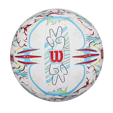 Balón Voleibol Wilson Graffiti Peace Blanco/Azul
