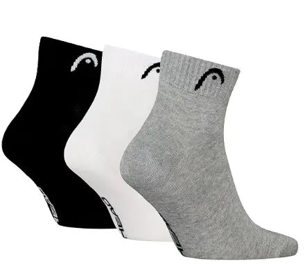 Meias Head All Sports Training Quarter 2 Pares Cinzento/Branco/Preto
