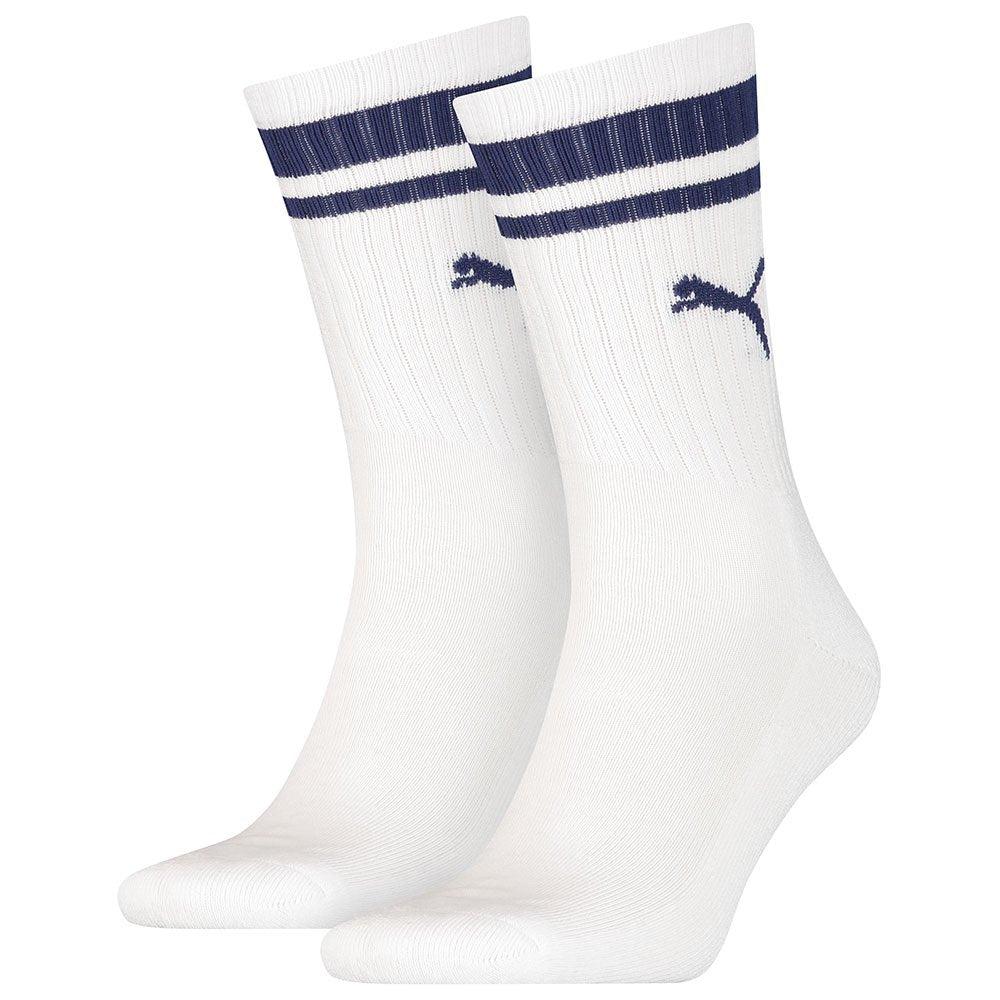 Puma Crew Heritage Pack Socks 2 Pairs White/Navy