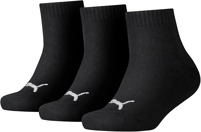 Meias Puma Criança Quarter Pack 3 Pares Preto