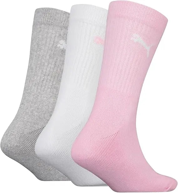 Calcetines Puma Kids Regular Crew Pack 3 Pares Rosa