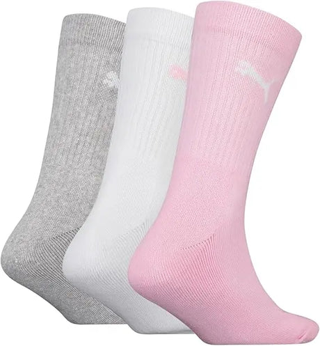 Calcetines Puma Kids Regular Crew Pack 3 Pares Rosa