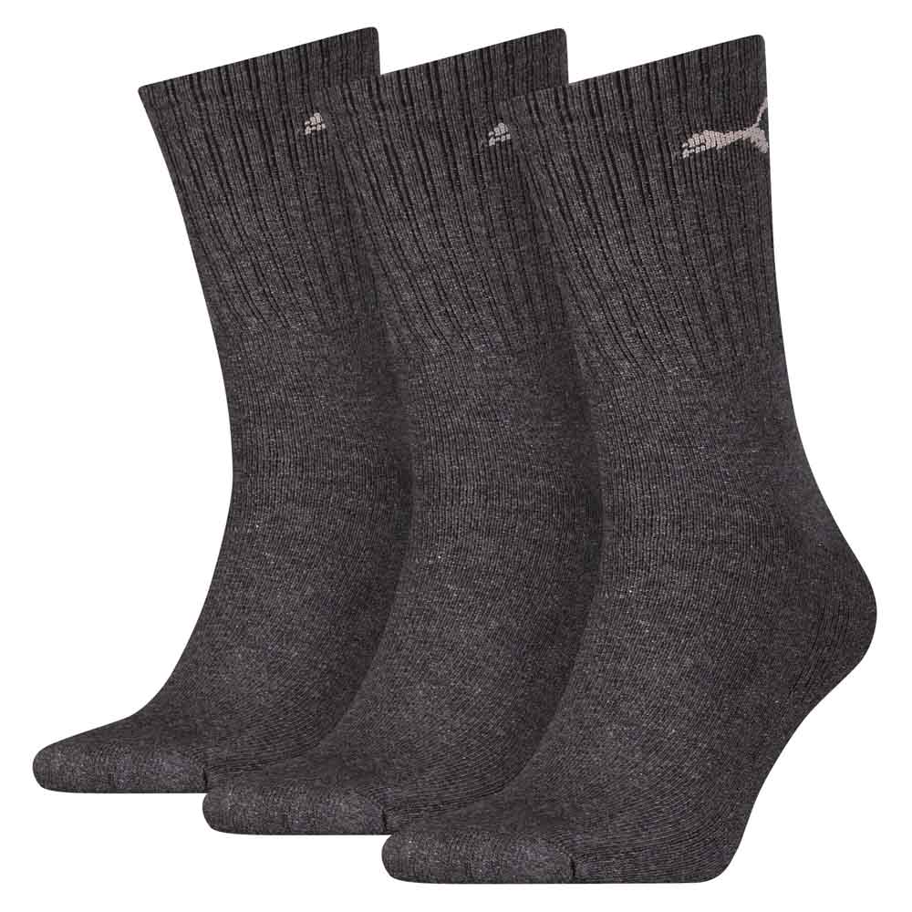 Puma Regular Crew Socks 3 Pairs Anthracite