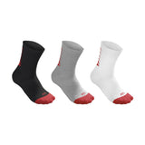 Wilson Crew Socks White Grey Black 3 Pairs Junior