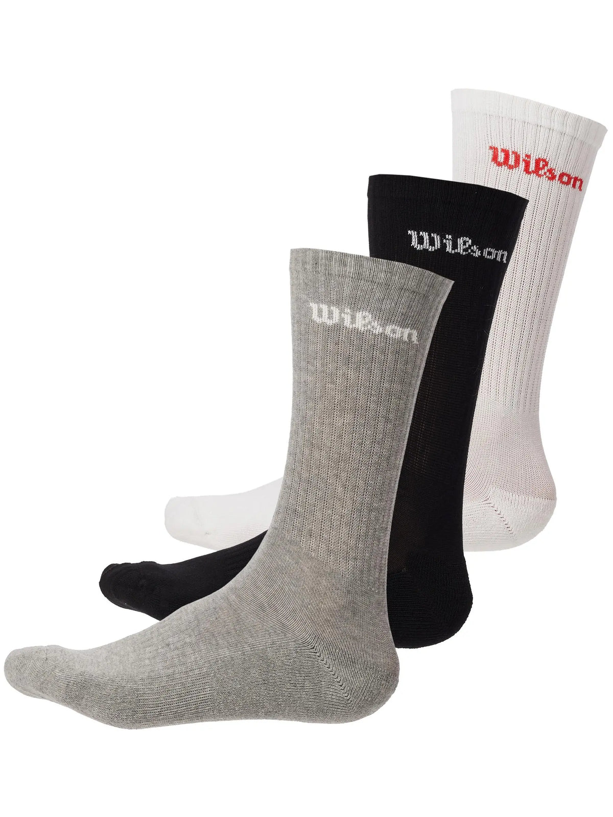 Meias Wilson U Crew Logo 3 Pares Branco/Preto/Cinzento