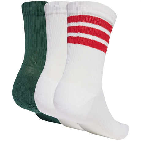 Meias adidas Crew Logo Mix Branco/Vermelho/Verde 3 Pares
