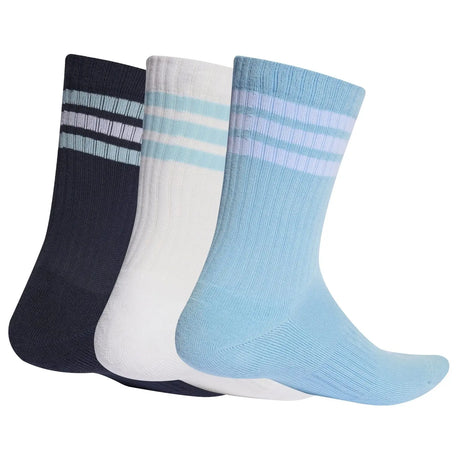 Meias adidas Sportswear Crew 3 Pares Preto/Branco/Azul