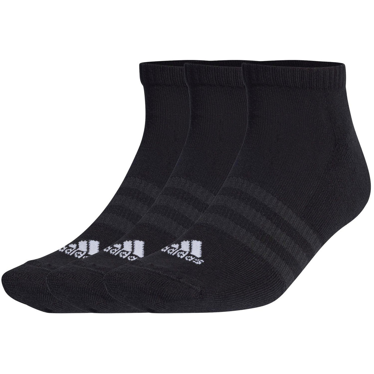 Meias de tornozelo Adidas com amortecimento, 3 pares, preto