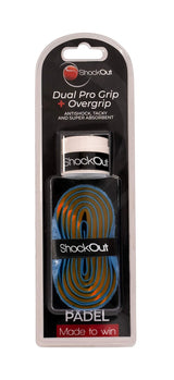 Punho Duplo Pro + Overgrip SHOCKOUT Azul/Laranja