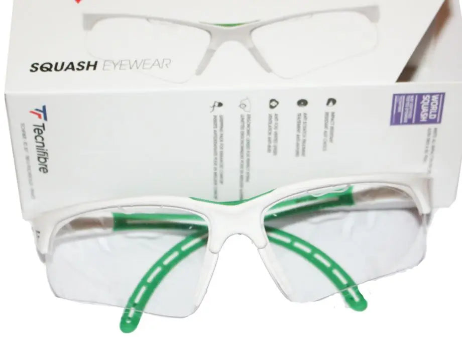 Tecnifibre Adult Squash Goggles White Green