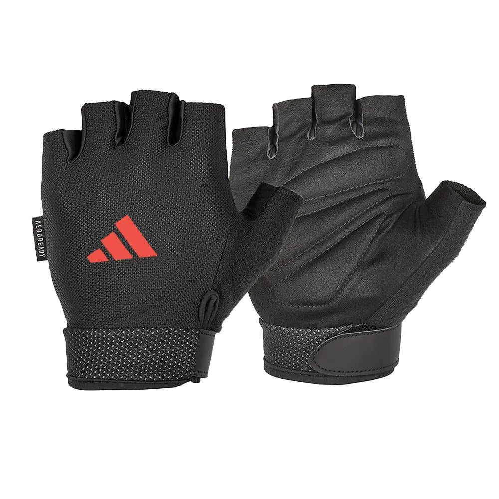 Guantes Entrenamiento adidas Essential Aeroready Ajustables Negro/Rojo