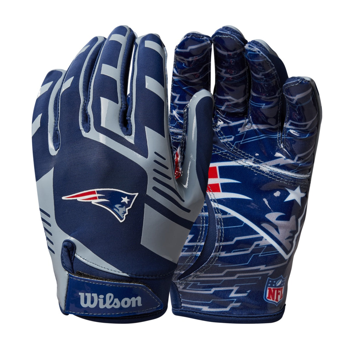 Guantes Fútbol Americano Wilson Adulto NFL Stretch Fit New England Patriots