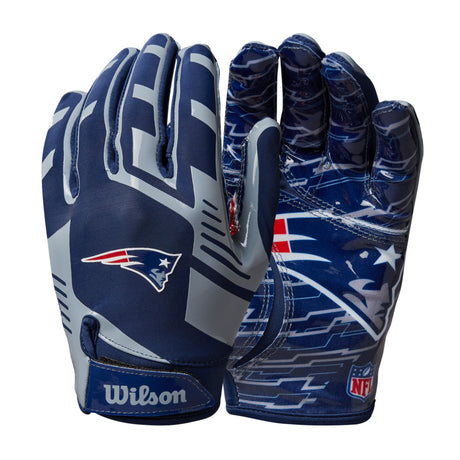 Guantes Fútbol Americano Wilson Adulto NFL Stretch Fit New England Patriots
