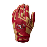 Guantes Fútbol Americano Wilson Adulto NFL Stretch Fit San Francisco 49ers