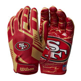 Guantes Fútbol Americano Wilson Adulto NFL Stretch Fit San Francisco 49ers