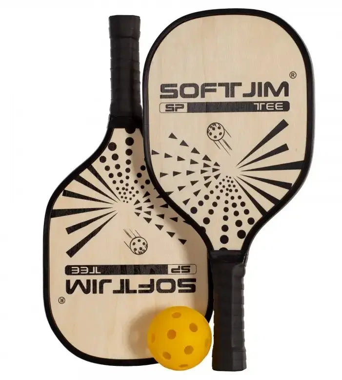 Softjim Wooden Pickleball Paddle Set with Ball