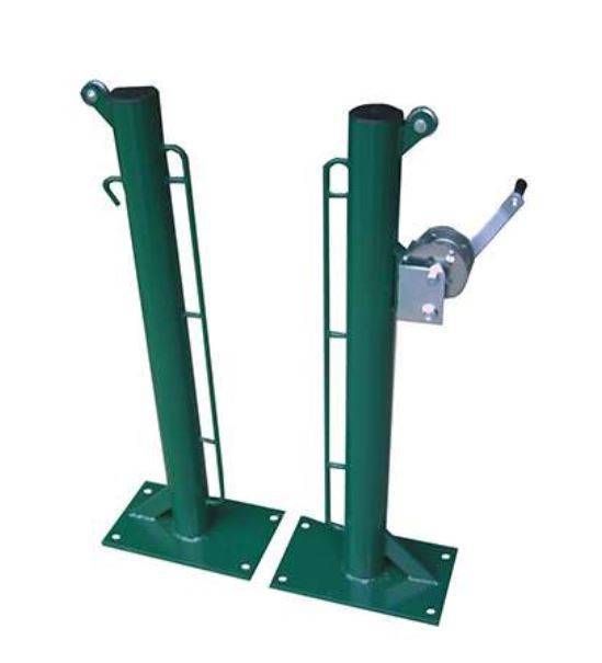 Conjunto de Postes de Ténis Fixos Ø 80mm com Base Aparafusável