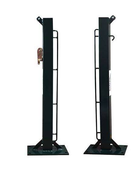 Jogo de Postes Fixos de Padel Quadrado 80 x 80 mm com base
