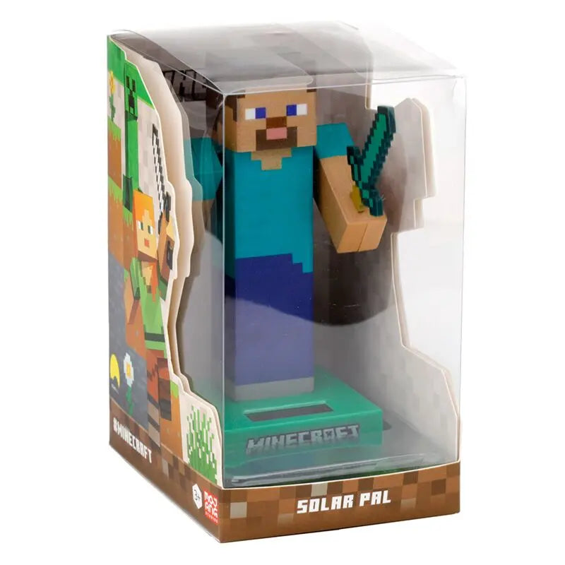 Boneco Solar Steve Minecraft