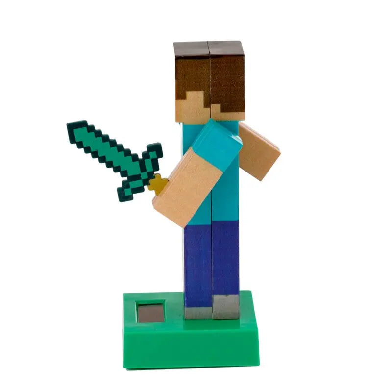 Boneco Solar Steve Minecraft