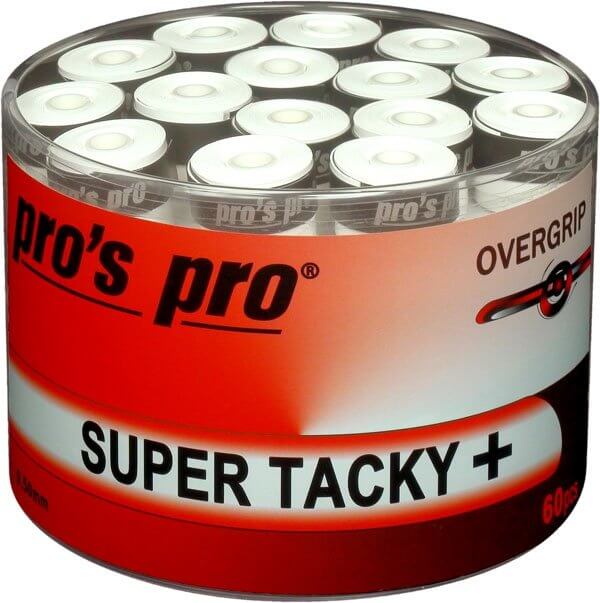 Pro's Pro Super Tacky Plus Overgrips Drum 60 Units White