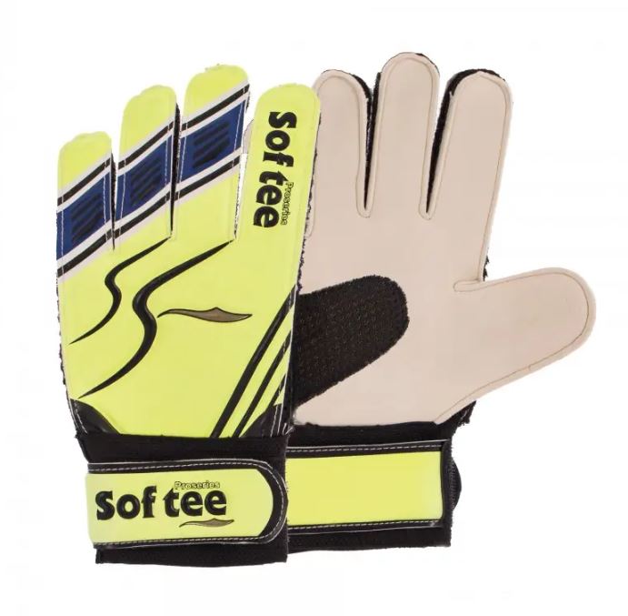 Pair of Softee America Fluor Yellow Goalkeeper Gloves