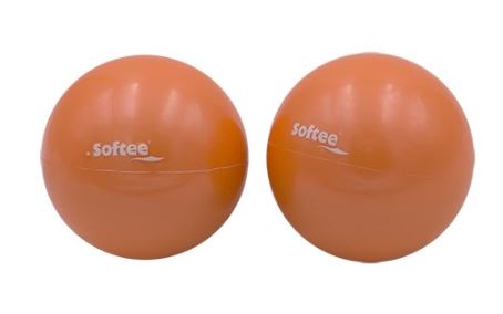 Bola de Pilates Softee Peso sem Pega 1 Kg x2 Coral