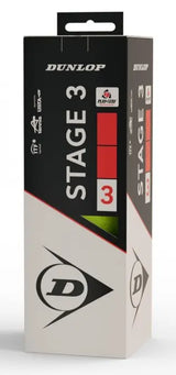 Bolas Mini Dunlop Ténis STAGE 3 VERMELHAS Pack 3 bolas