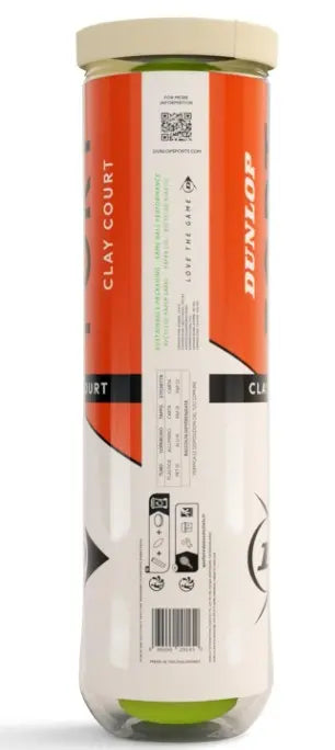 Pelotas Tenis Dunlop FORT CLAY COURT 1 Bote de 4 pelotas