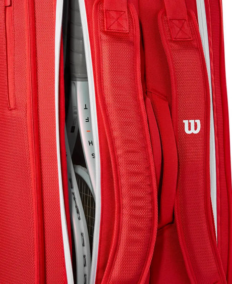Saco de raquetes Wilson Super Tour 9 Raquetes Vermelho