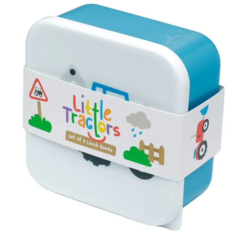 Set de 3 Fiambreras Táper Infantiles M/L/XL Pequeños Tractores
