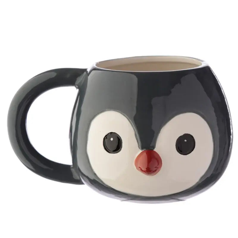 Caneca de Cerâmica 3D em Forma de Pinguim Animais Adoráveis Adoramals