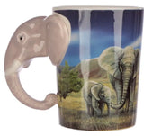 Caneca de Cerâmica com Asa em Forma de Cabeça de Elefante