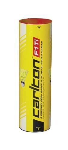 Carlton F1 Ti Badminton Shuttlecocks 6-Pack Yellow/Red