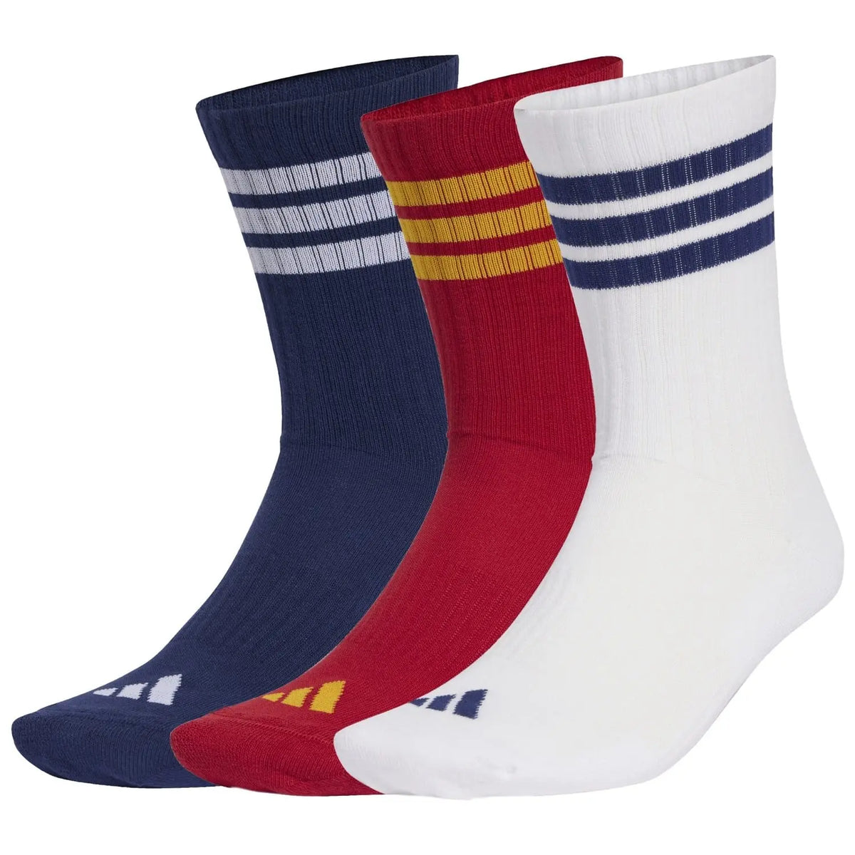 Calcetines Adidas Sportswear Crew 3 Lineas 3 Pares Blanco/Azul/Rojo