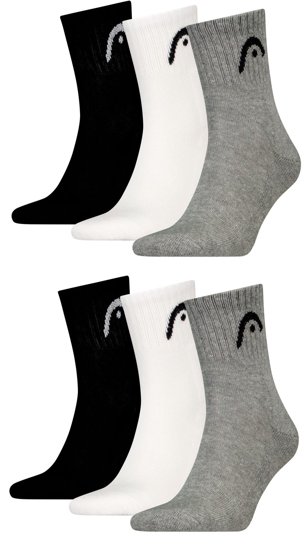 Calcetines Head All Sports Training Short Crew 3 Pares Gris/Blanco/Negro