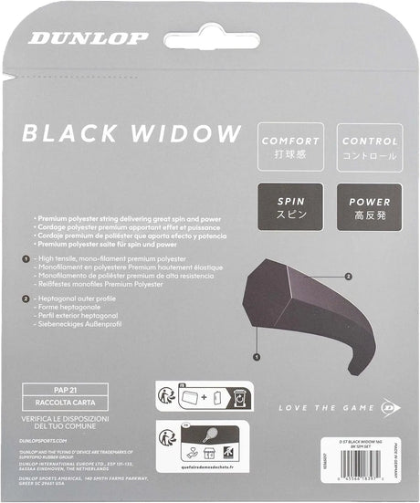 Cordaje Dunlop BLACK WIDOW Set 12m Negro