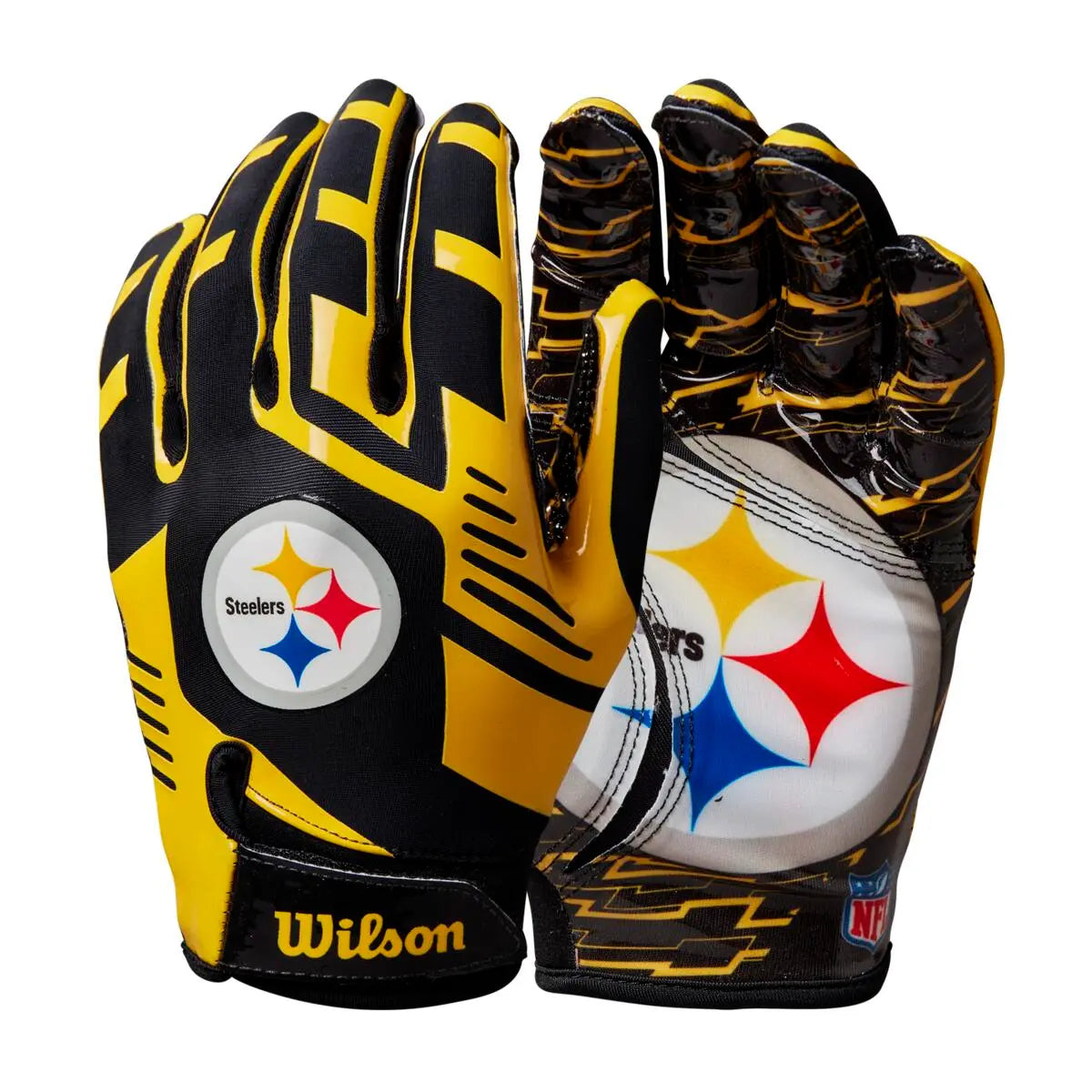 Guantes Fútbol Americano Wilson Junior Nfl Stretch Fit Pittsburgh Steelers