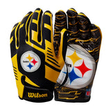Guantes Fútbol Americano Wilson Junior Nfl Stretch Fit Pittsburgh Steelers